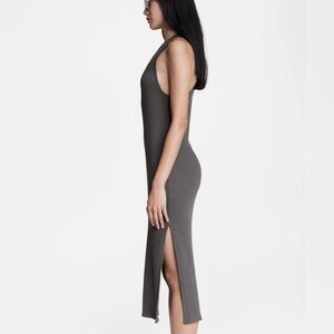 Rag & Bone Essential Ribbed Tank Dress- Grey Paver